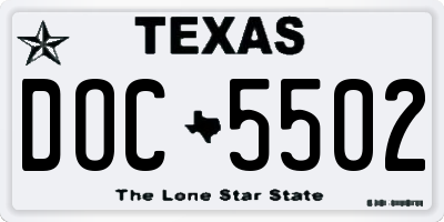 TX license plate DOC5502