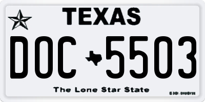 TX license plate DOC5503
