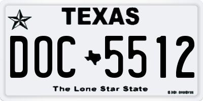 TX license plate DOC5512