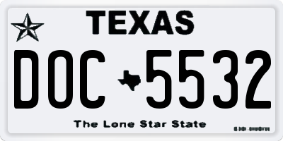 TX license plate DOC5532