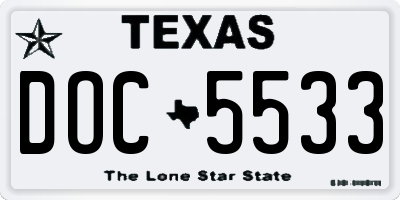 TX license plate DOC5533