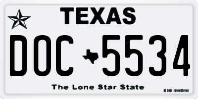 TX license plate DOC5534