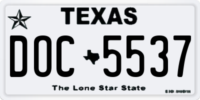 TX license plate DOC5537