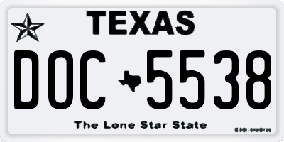 TX license plate DOC5538