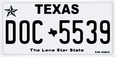 TX license plate DOC5539