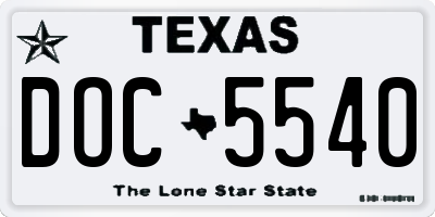 TX license plate DOC5540