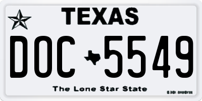 TX license plate DOC5549