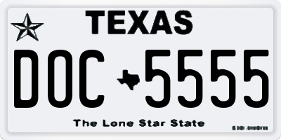 TX license plate DOC5555
