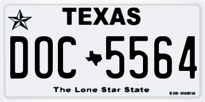 TX license plate DOC5564
