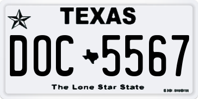 TX license plate DOC5567