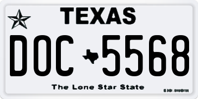 TX license plate DOC5568