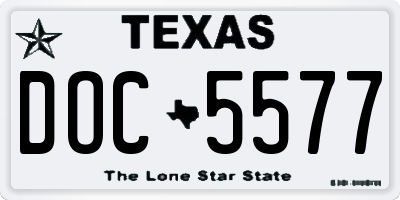 TX license plate DOC5577