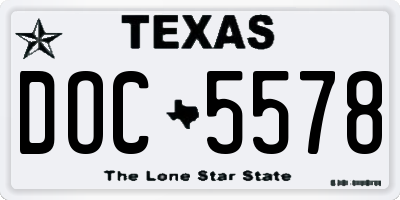 TX license plate DOC5578