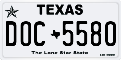 TX license plate DOC5580