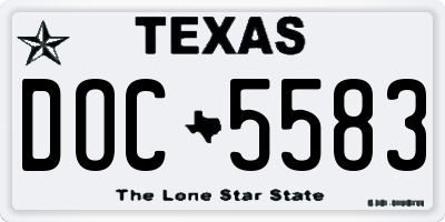 TX license plate DOC5583