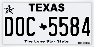 TX license plate DOC5584