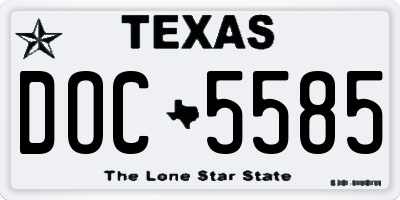 TX license plate DOC5585