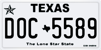 TX license plate DOC5589