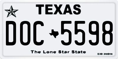 TX license plate DOC5598
