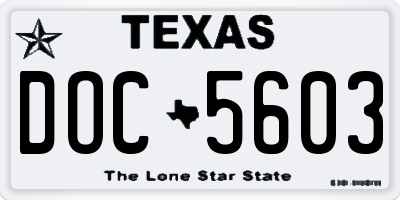 TX license plate DOC5603