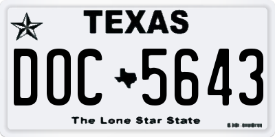 TX license plate DOC5643