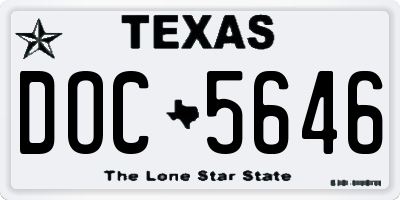 TX license plate DOC5646