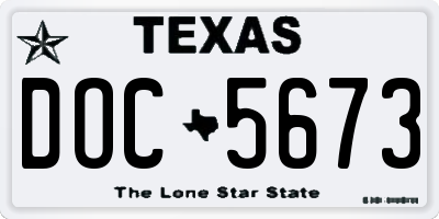 TX license plate DOC5673