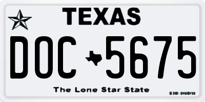 TX license plate DOC5675