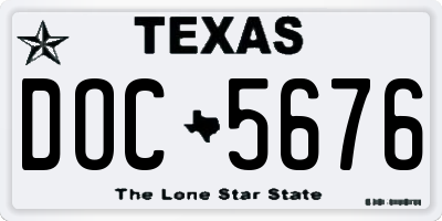 TX license plate DOC5676