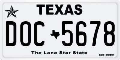 TX license plate DOC5678