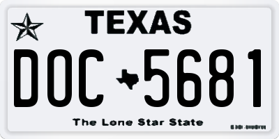 TX license plate DOC5681