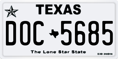 TX license plate DOC5685
