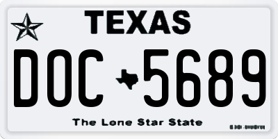 TX license plate DOC5689