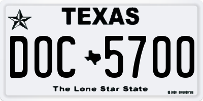 TX license plate DOC5700