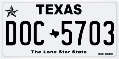 TX license plate DOC5703