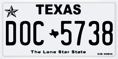 TX license plate DOC5738