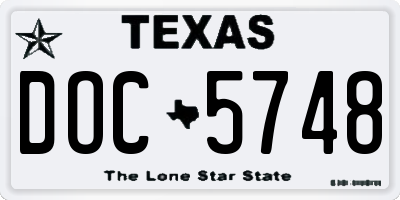 TX license plate DOC5748