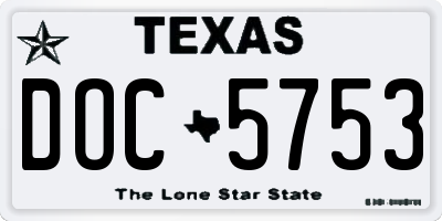 TX license plate DOC5753
