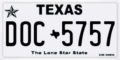 TX license plate DOC5757