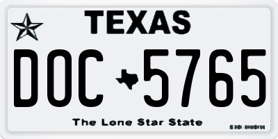 TX license plate DOC5765