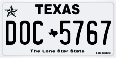 TX license plate DOC5767