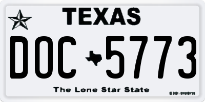 TX license plate DOC5773