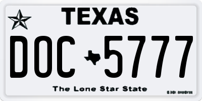 TX license plate DOC5777