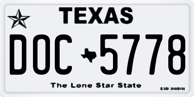 TX license plate DOC5778