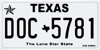 TX license plate DOC5781