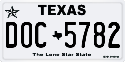 TX license plate DOC5782