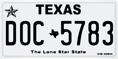 TX license plate DOC5783