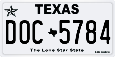 TX license plate DOC5784