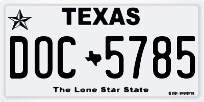 TX license plate DOC5785