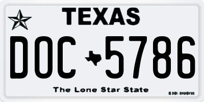 TX license plate DOC5786